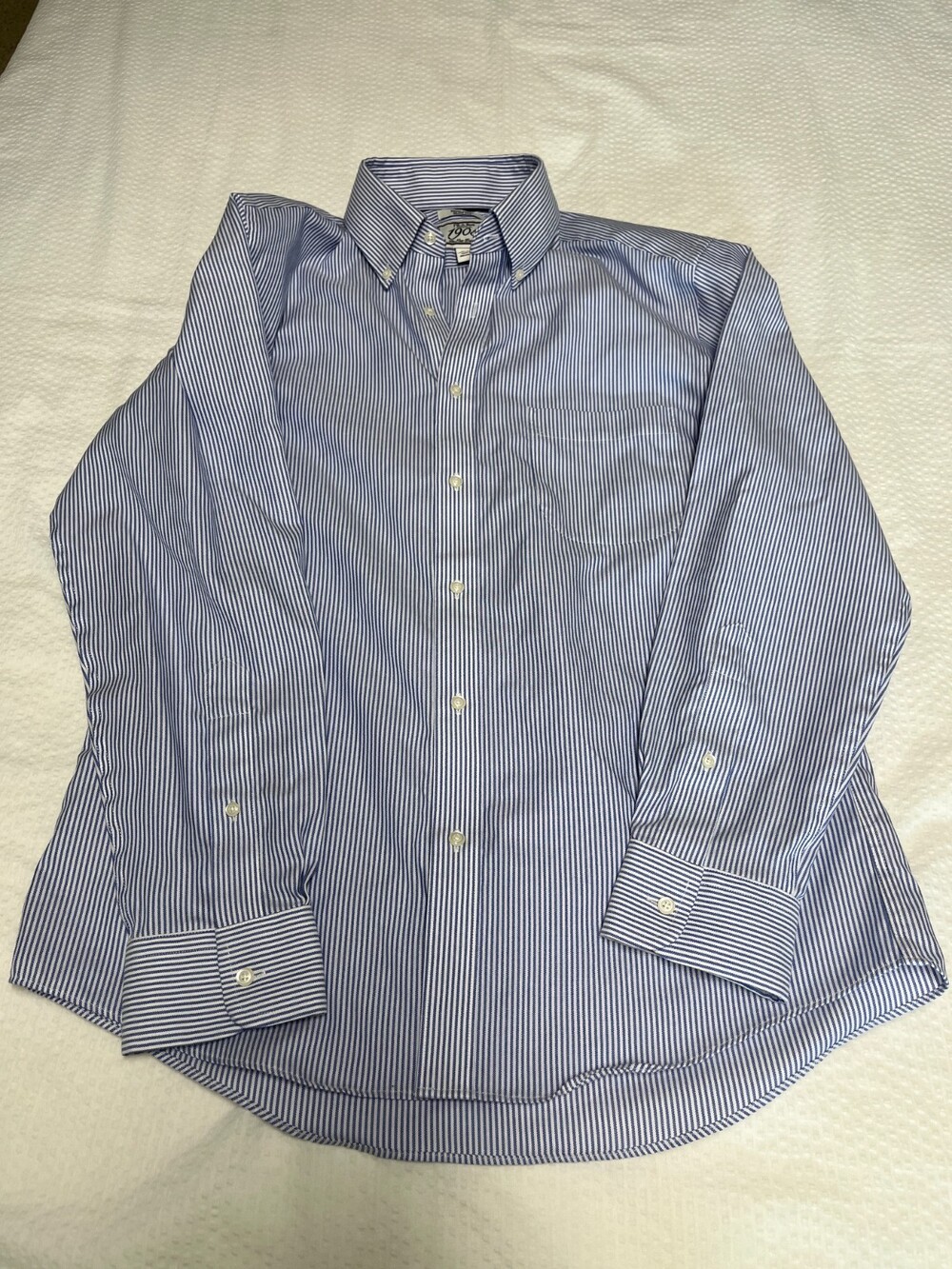 Jos. A. Banks 1905 Men's Shirt stripe 16-34 Non-iron Slim fit light blue